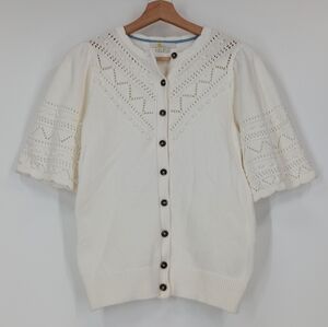Boden Wide Sleeve Crochet Cardigan